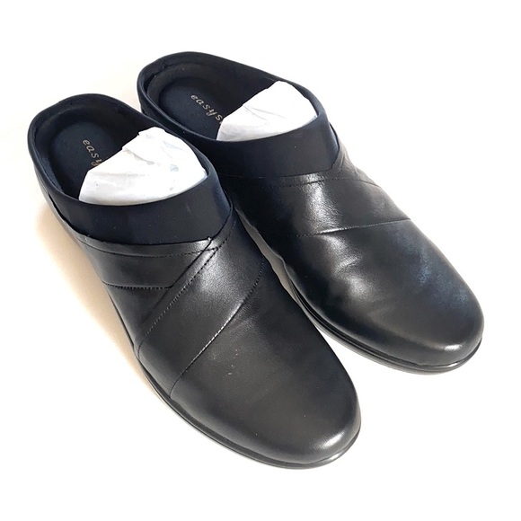 Easy Spirit Esfaber Black Slip On Clogs for Women. Size 9.5M Leather Upper., NEW - Picture 1 of 7